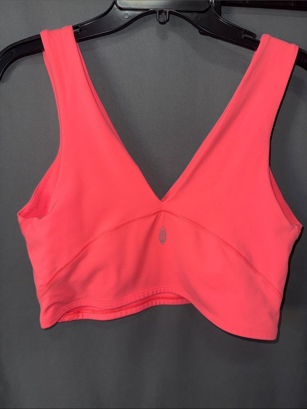 FP Movement by Free People Coral Pink V-Neck Crop Sports Bra - Picture 4 of 4